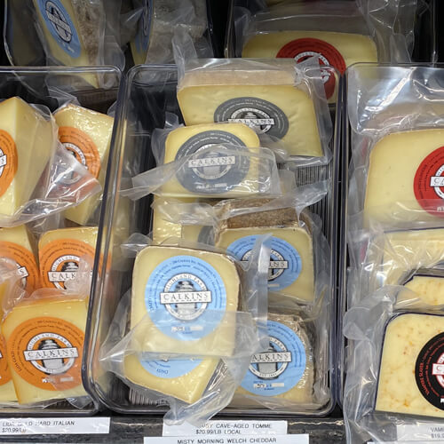 farm market variety of cheeses
